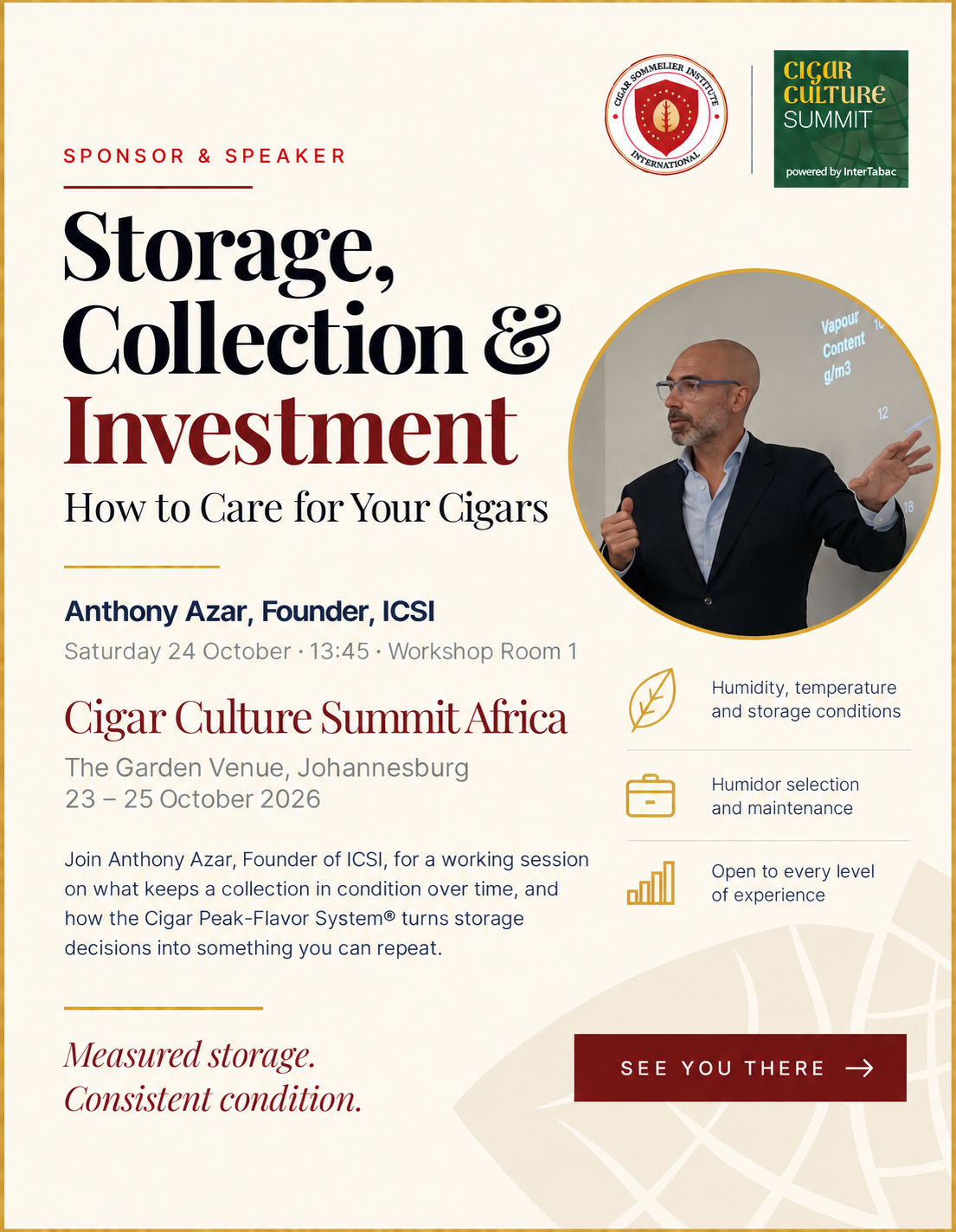 ICSI Storage, Collection and Investment session at Cigar Culture Summit Africa 2026